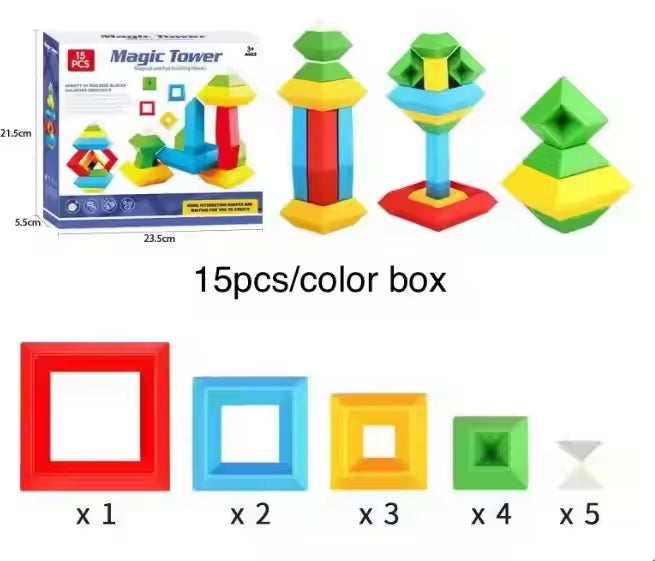 3D Geometric Building Blocks - Brain Development + Hand-Eye + Coordination