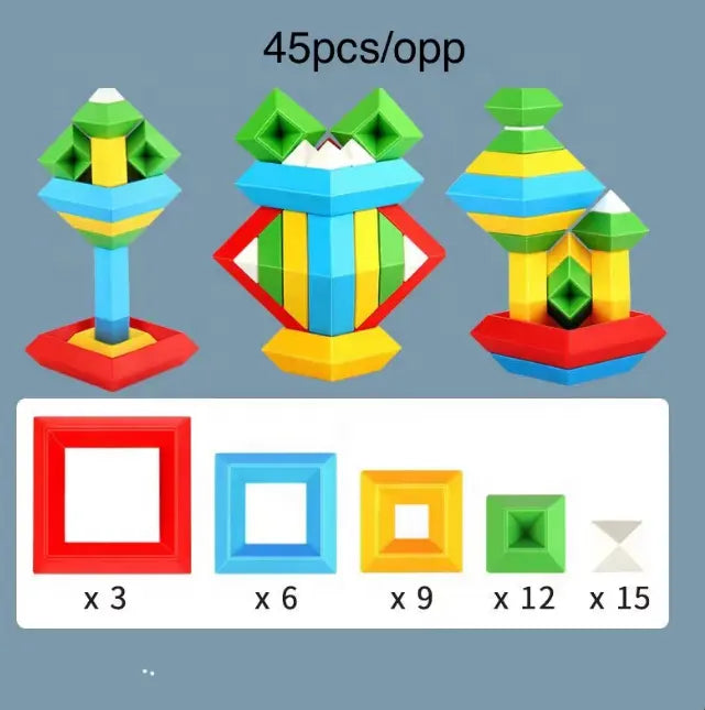 3D Geometric Building Blocks - Brain Development + Hand-Eye + Coordination