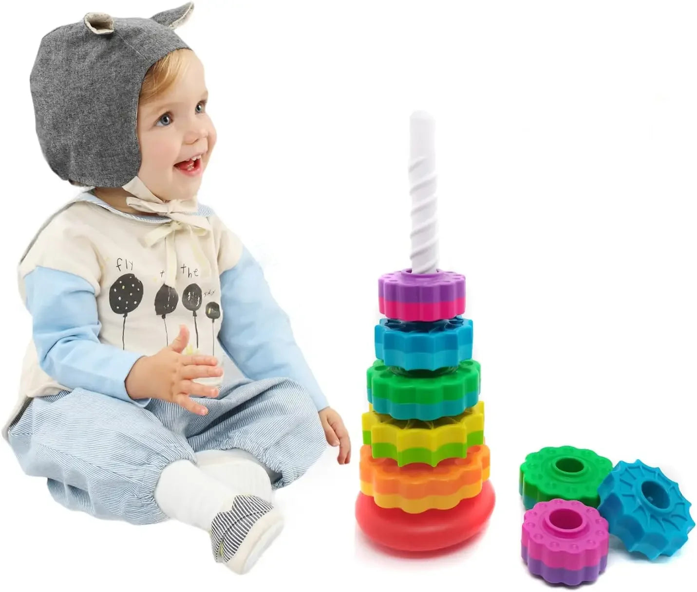 Rotating Stacking Tower – Safe & Eco-Friendly - Stacking + Hand-Eye + Coordination