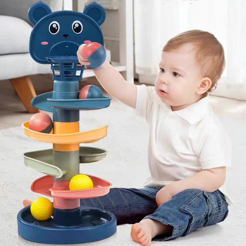 Rolling Ball Tower – Early Educational Stacking + Coordination