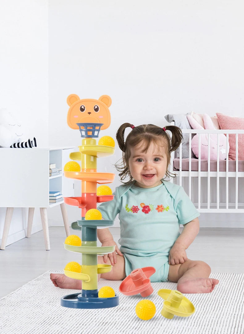 Rolling Ball Tower – Early Educational Stacking + Coordination