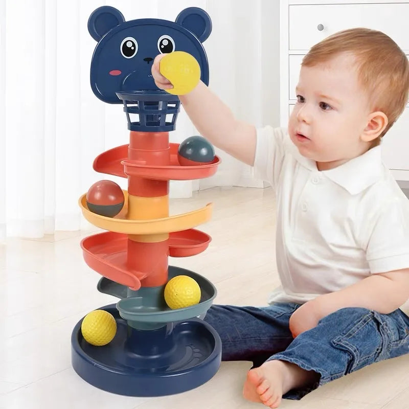 Rolling Ball Tower – Early Educational Stacking + Coordination